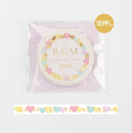 BGM Washi Tape Rolle mit Herzen #farbe_Herzen