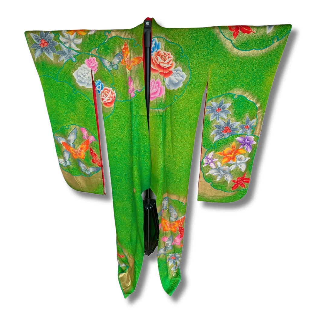 Vintage Kakeshita – Hochzeits-Unterkimono in grün