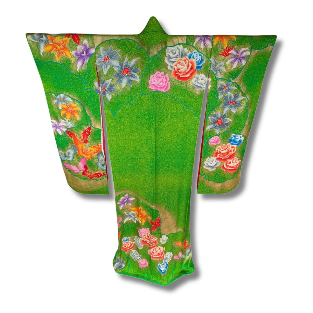 Vintage Kakeshita – Hochzeits-Unterkimono in grün