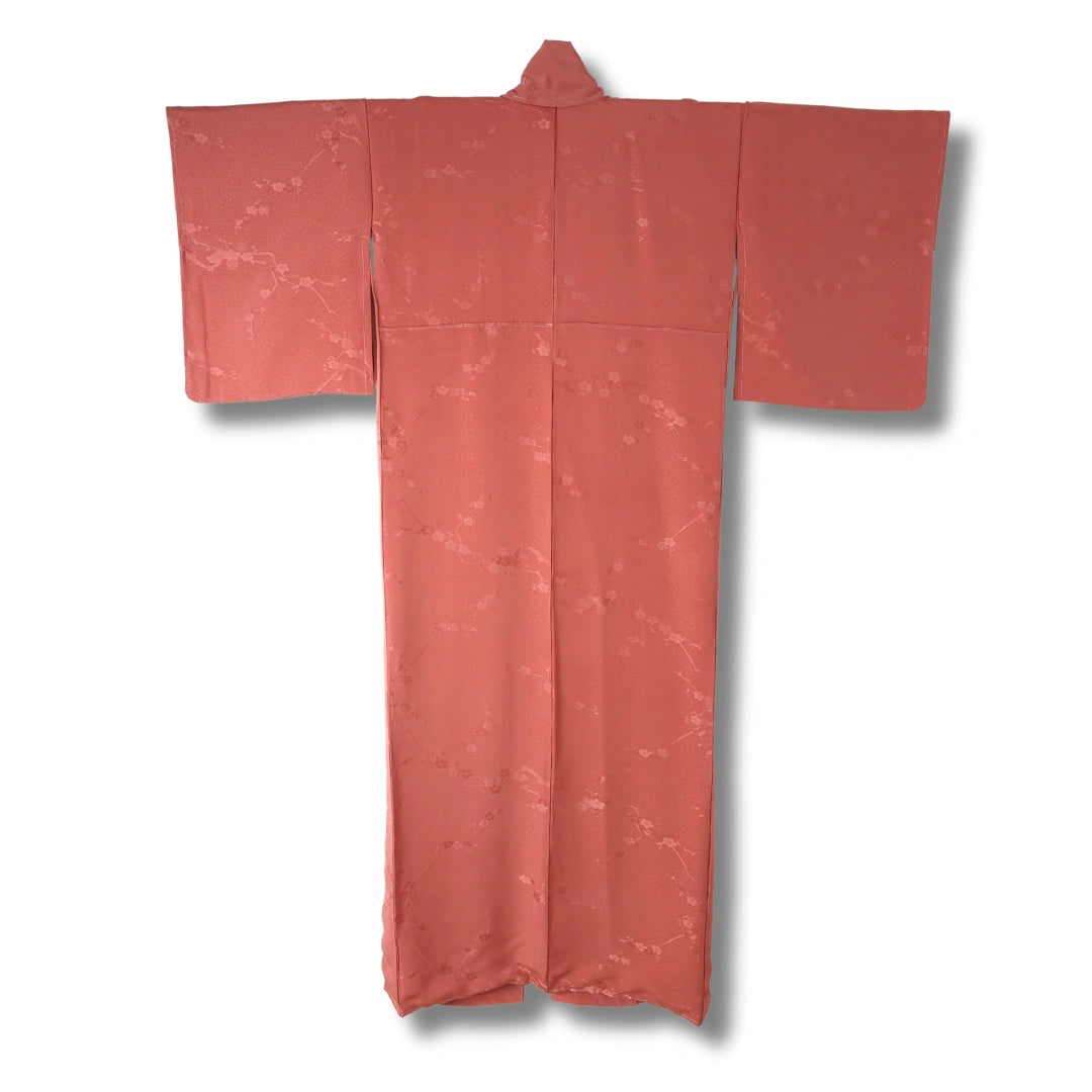 Vintage Damen Kimono Koralle mit Blüten