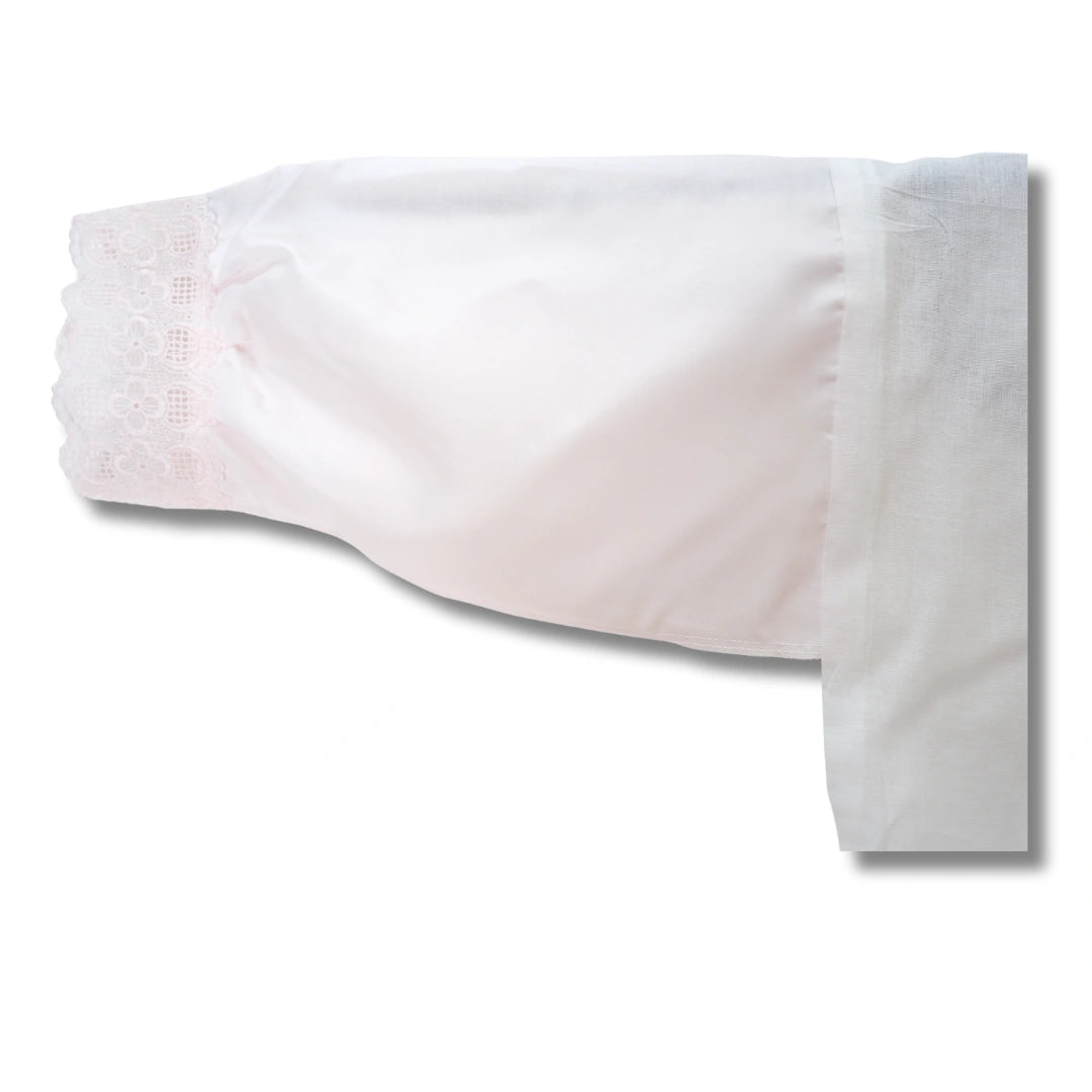Damen Hada-Juban weiß mit rosa Spitze – Größe M