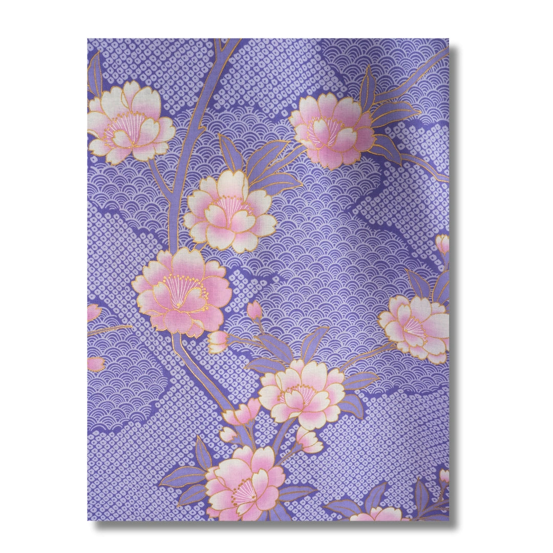 Damen Yukata – Lila mit Blumen