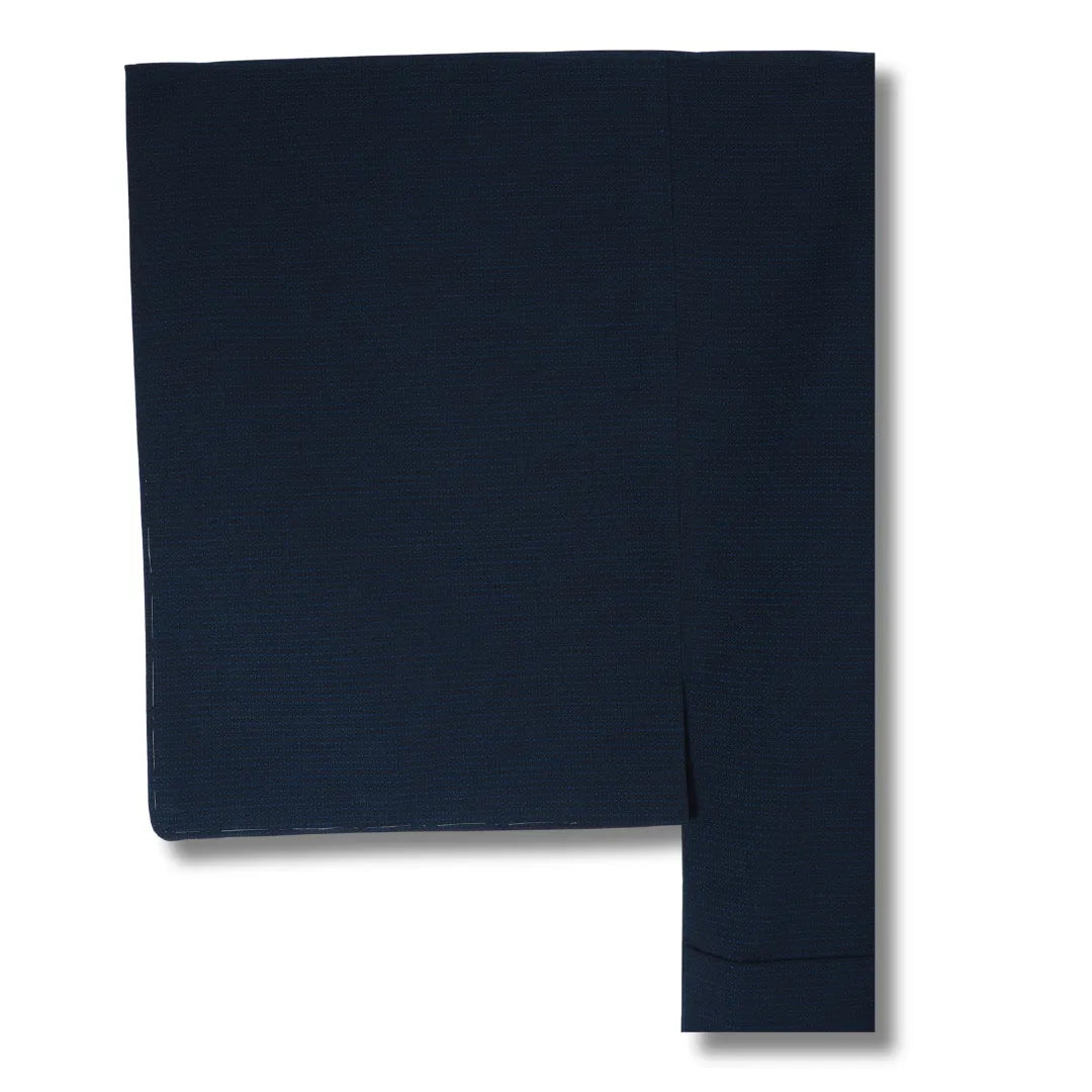 Dunkelblauer Vintage Herren-Kimono Ärmelansicht, mit Heftfäden