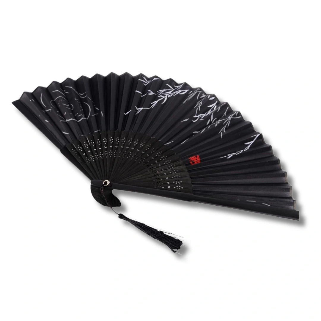 Sensu Fächer Schwarz mit Zweigen
