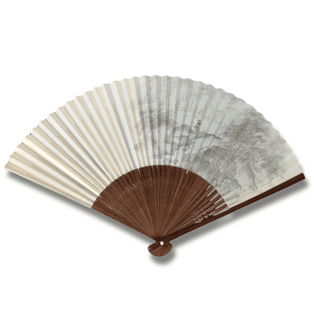 Vintage japanischer Sensu Handfächer Landschaft