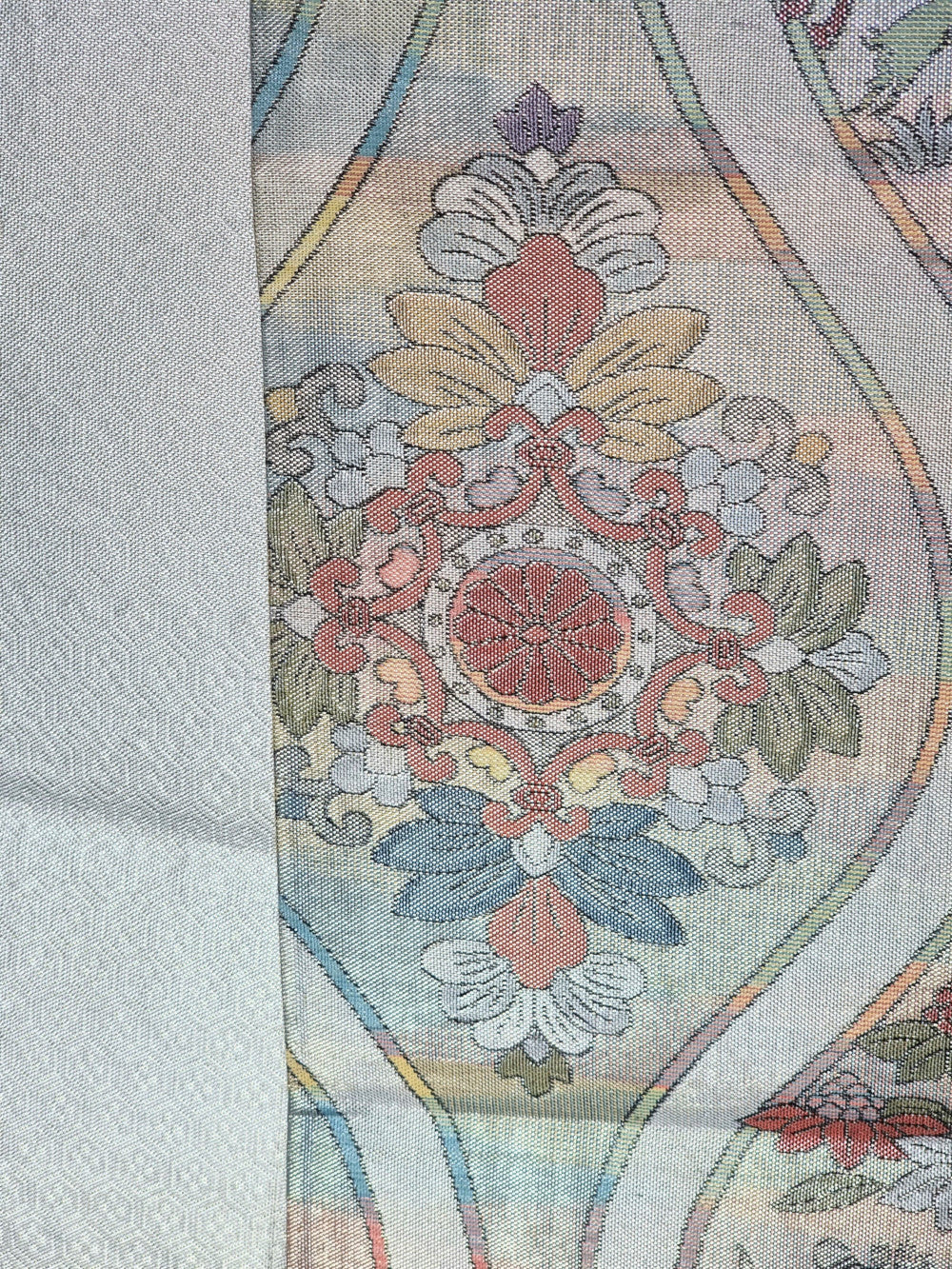 Vintage Fukuro Obi Regenbogen mit Reitern