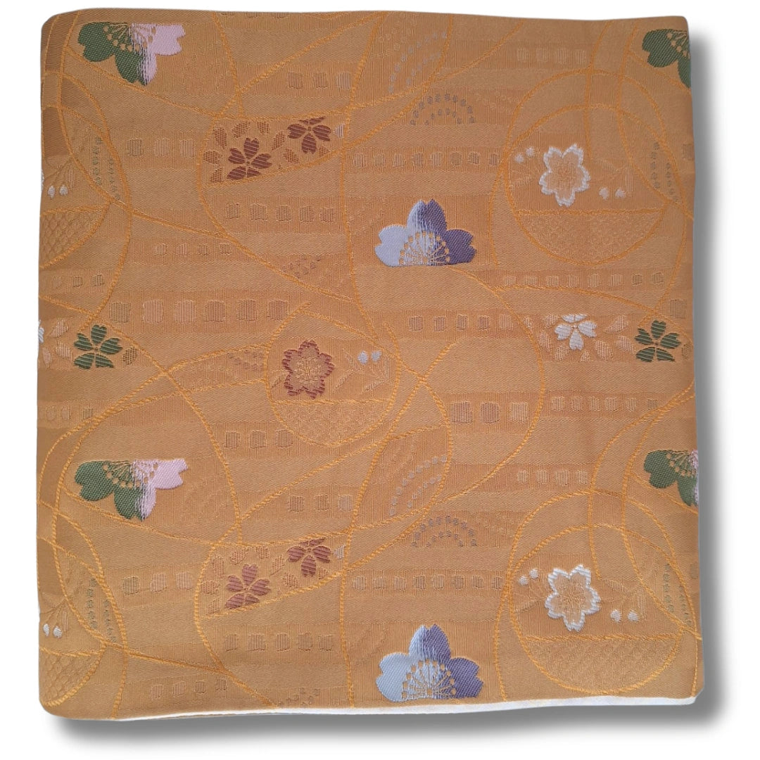 Beidseitig tragbarer Vintage Fukuro Obi mit Sakura-Muster