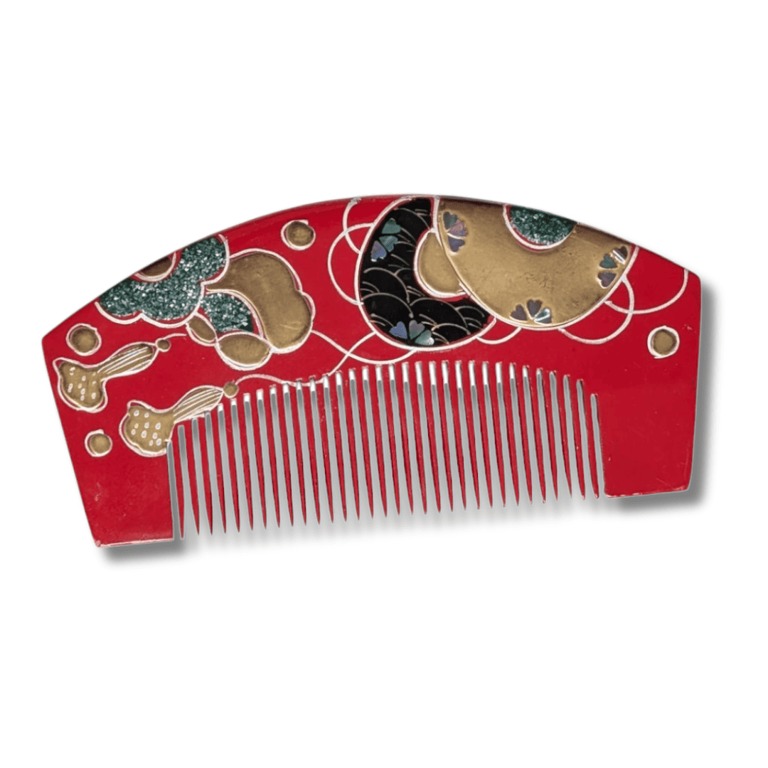 Vintage Kanzashi Haarkamm Kürbis