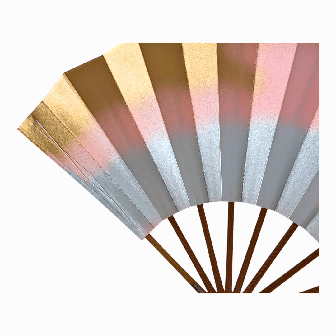 Vintage Mai-Ougi japanischer Handfächer Tanzfächer Sonnenaufgang