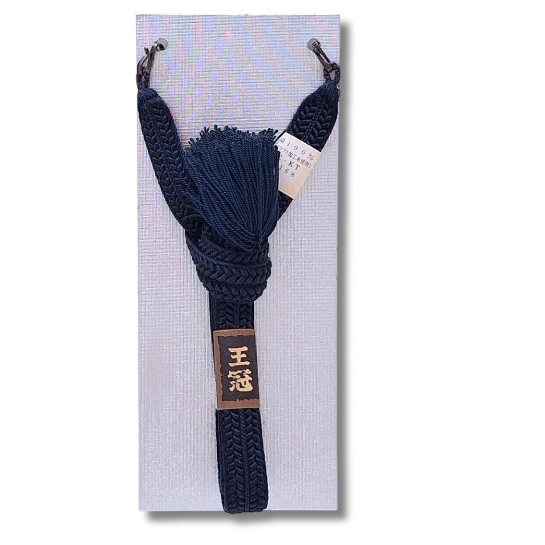 Ungetragen: Vintage Premium Herren Haori-Himo Dunkelblau