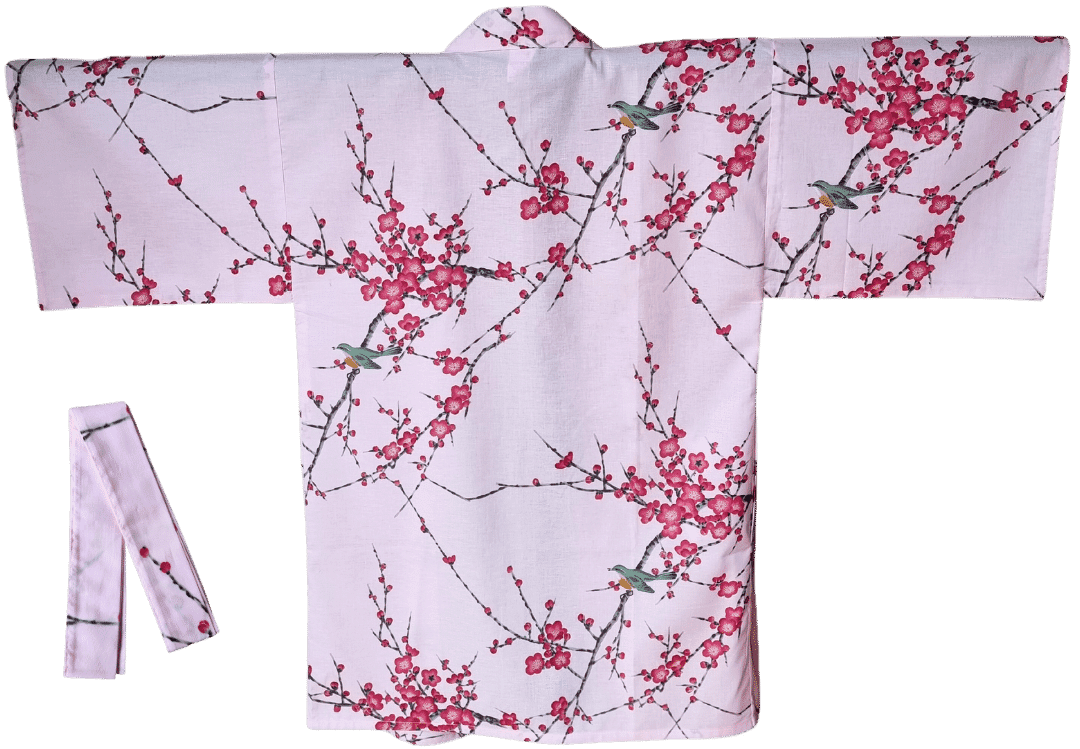 Haori / Hanten Damen Pflaumenblüte rosa #farbe_Rosa