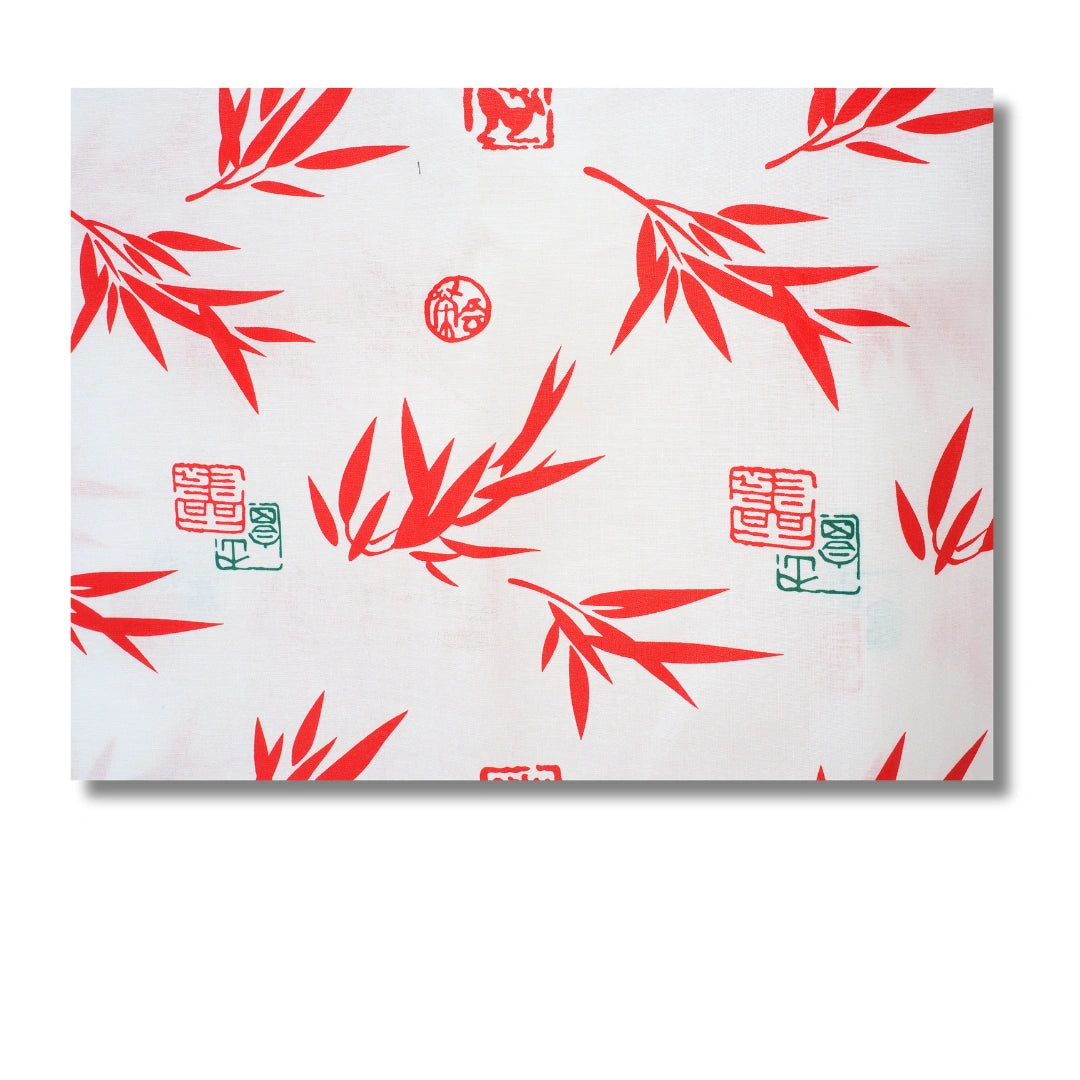 Kurzer Herren Yukata weiß mit roten Blättern
