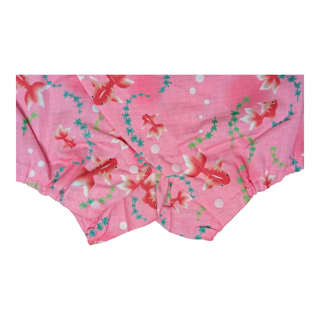 Baby Kimono Babystrampler Rosa Goldfische Gr. 68 - 86