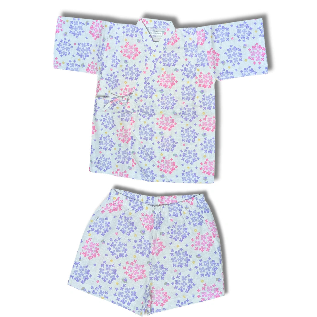 Jinbei Kinder Hortensien rosa Gr. 128 - 134