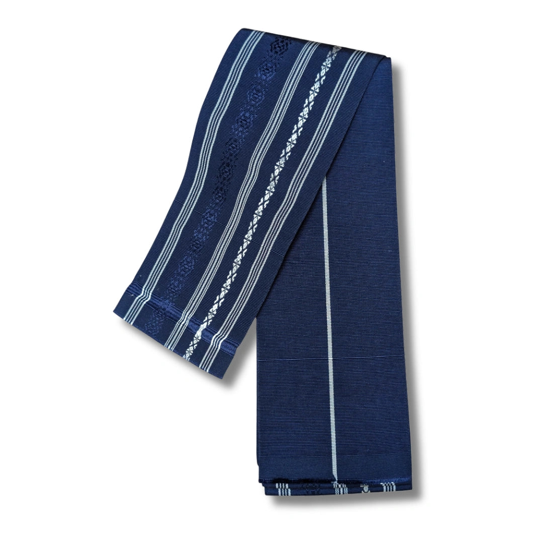 Vintage Hakata Kaku-Obi Blau