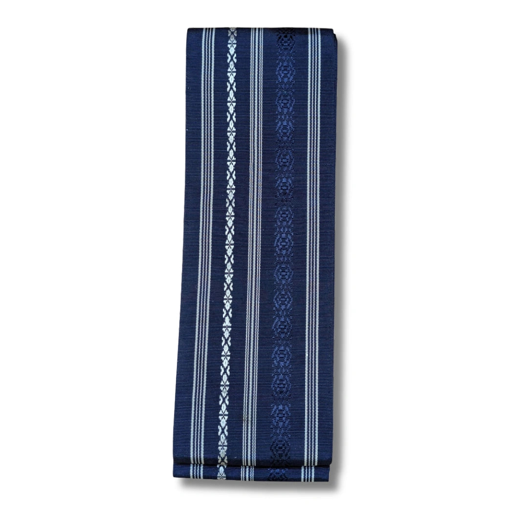 Vintage Hakata Kaku-Obi Blau