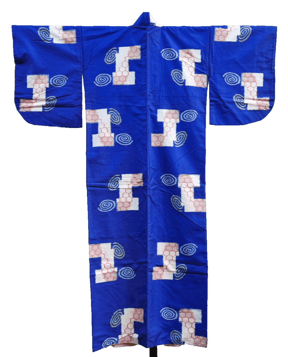 Vintage Komon Damen Kimono blau gemustert