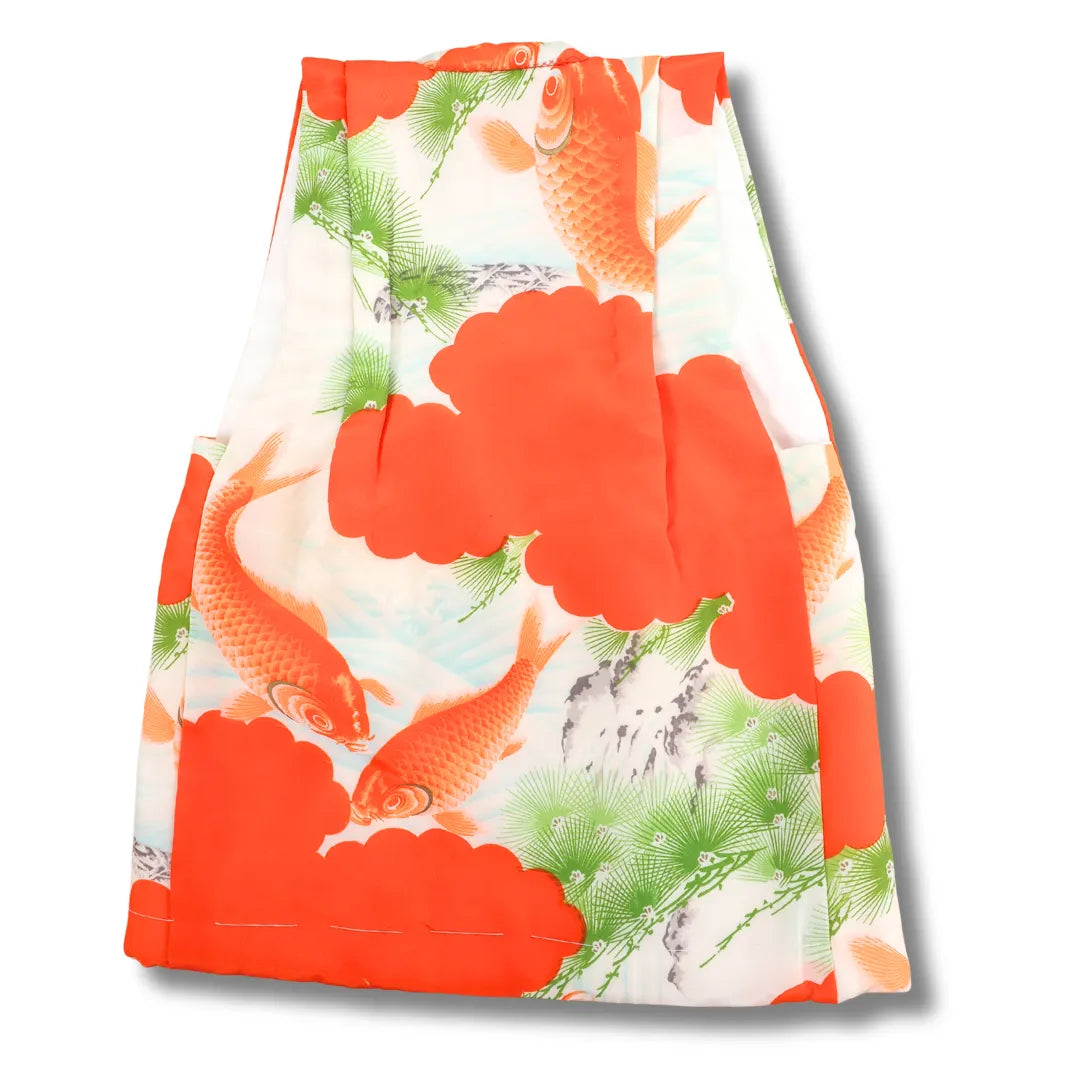 Kinder-Weste zum Kimono-Ensemble, orange-weiß gemustert