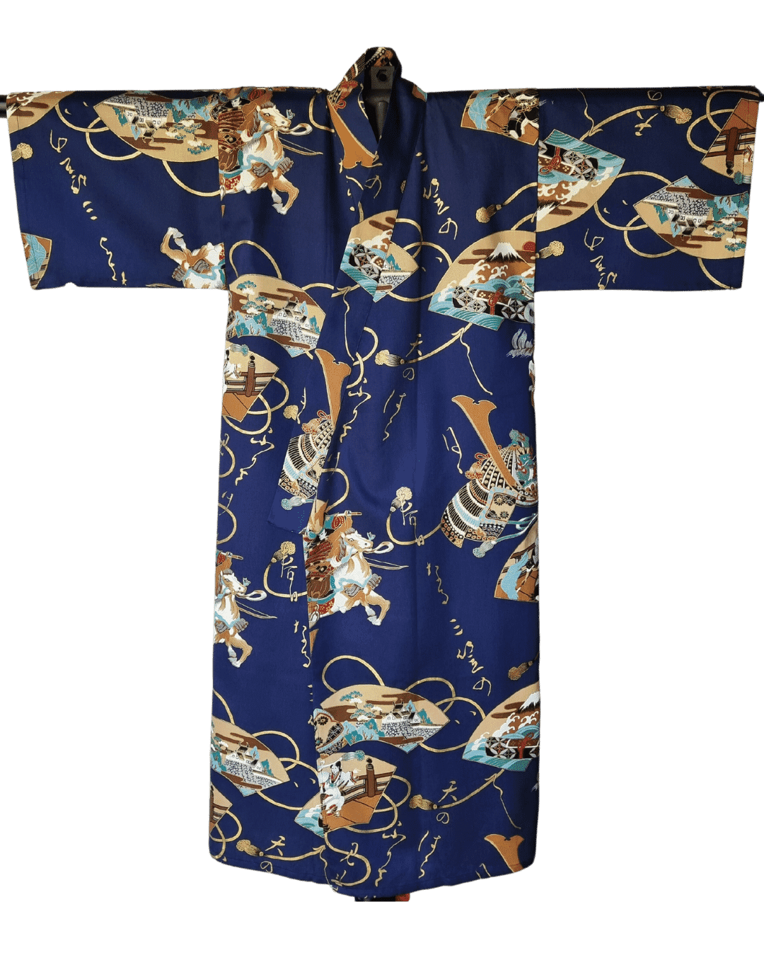 Kinder Yukata Kimono Samurai blau 122-152