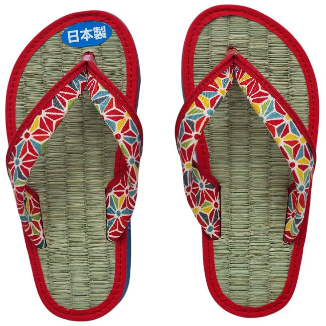 Kinder Zori Flip Flops Asanoha rot 25-30