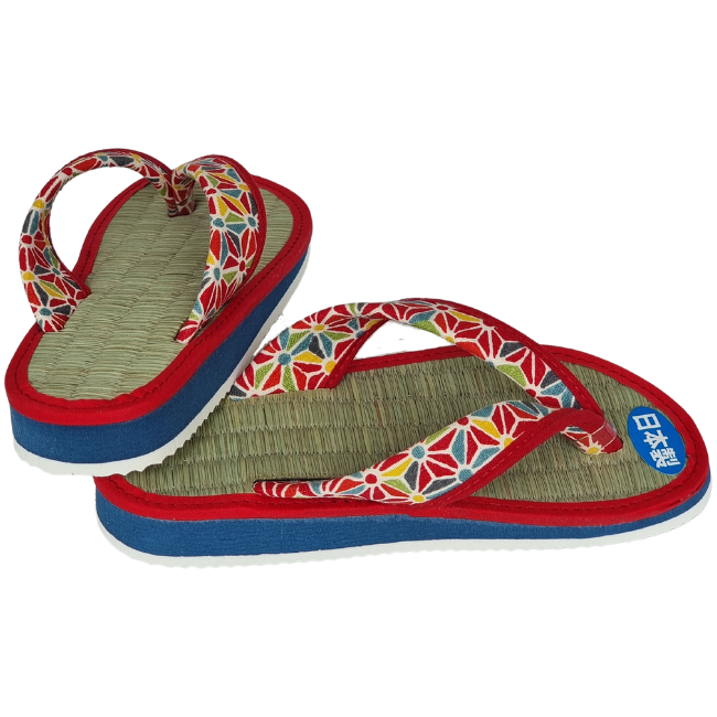 Kinder Zori Flip Flops Asanoha rot 25-30