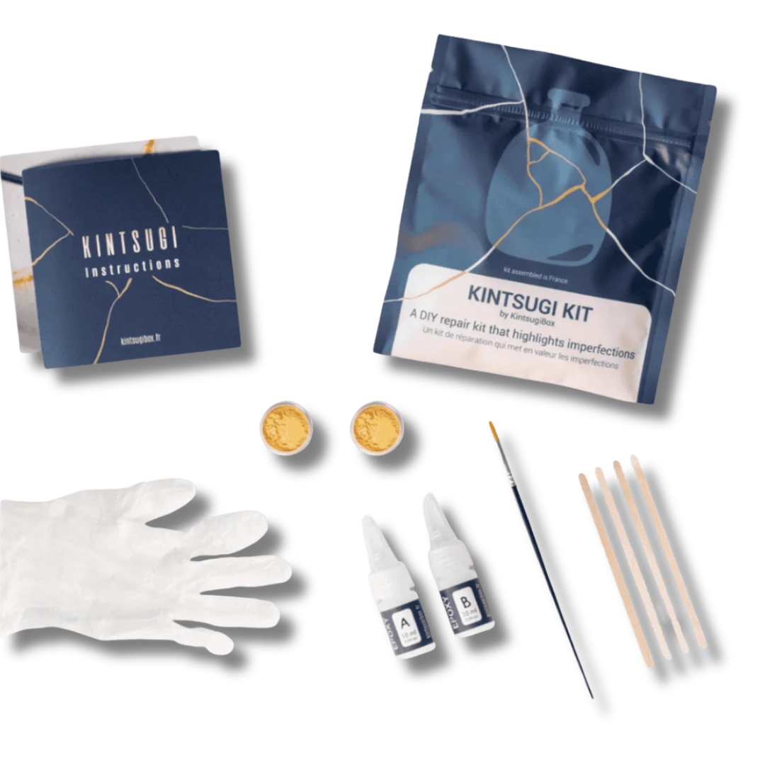 Kintsugi-Set mit goldenem Pulver #farbe_Gold