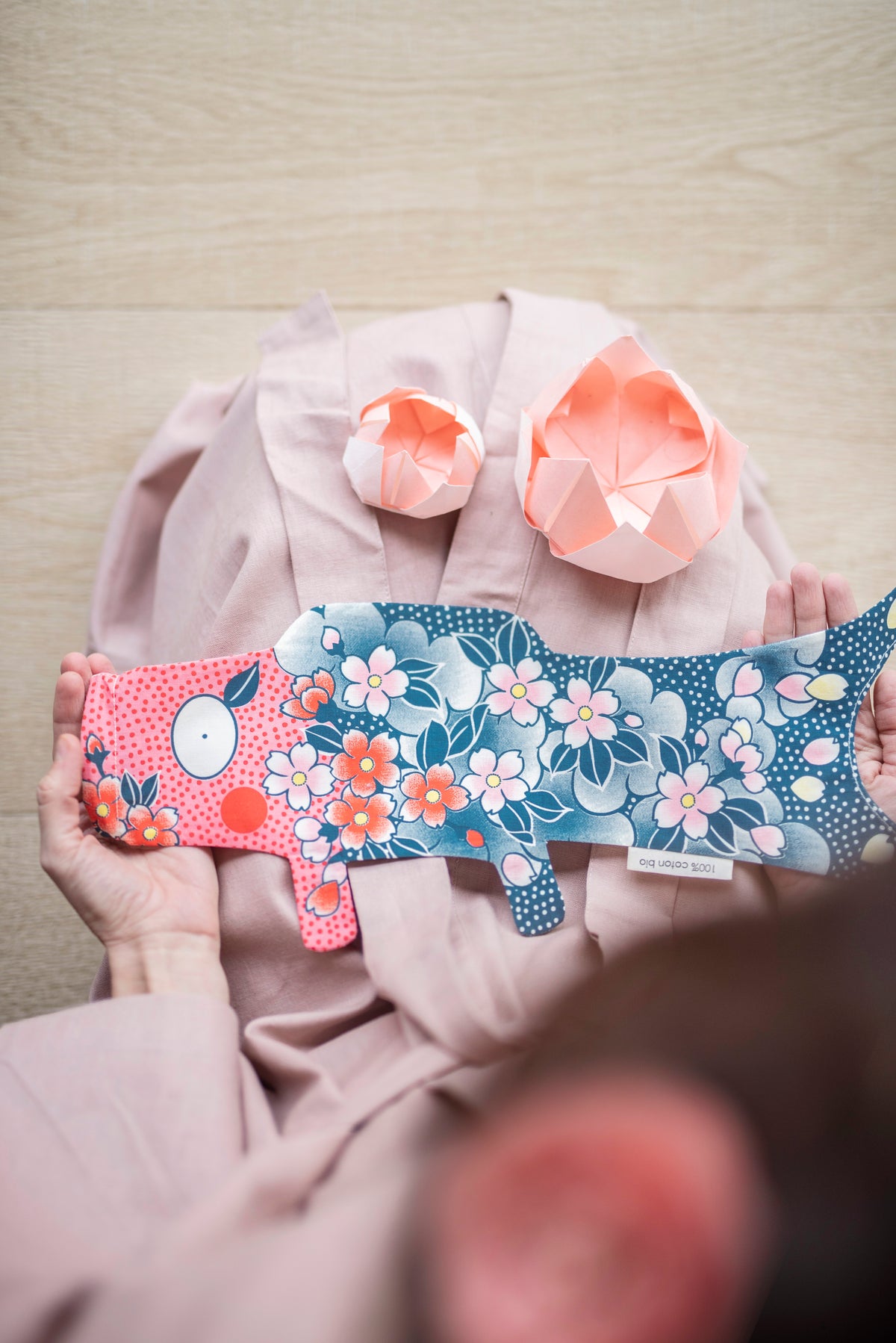 Koinobori Grösse mini Bio Baumwolle #farbe_Sakura