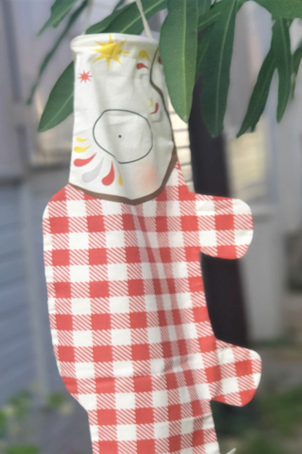 Koinobori rot-weiß-kariert Größe S #farbe_rot-weiß-kariert