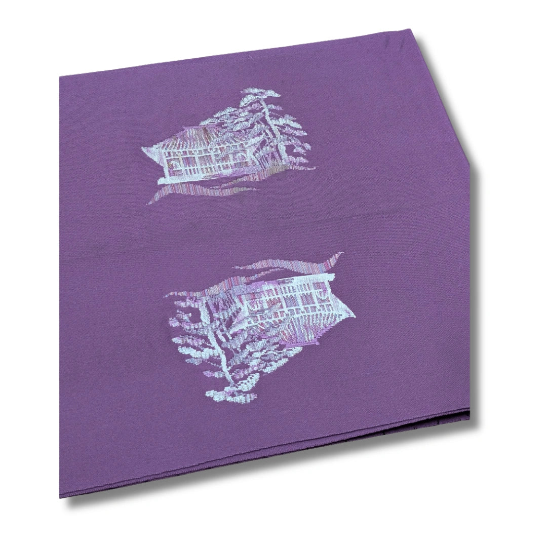 Kyobukuro Obi Violett mit Tempelmotiv