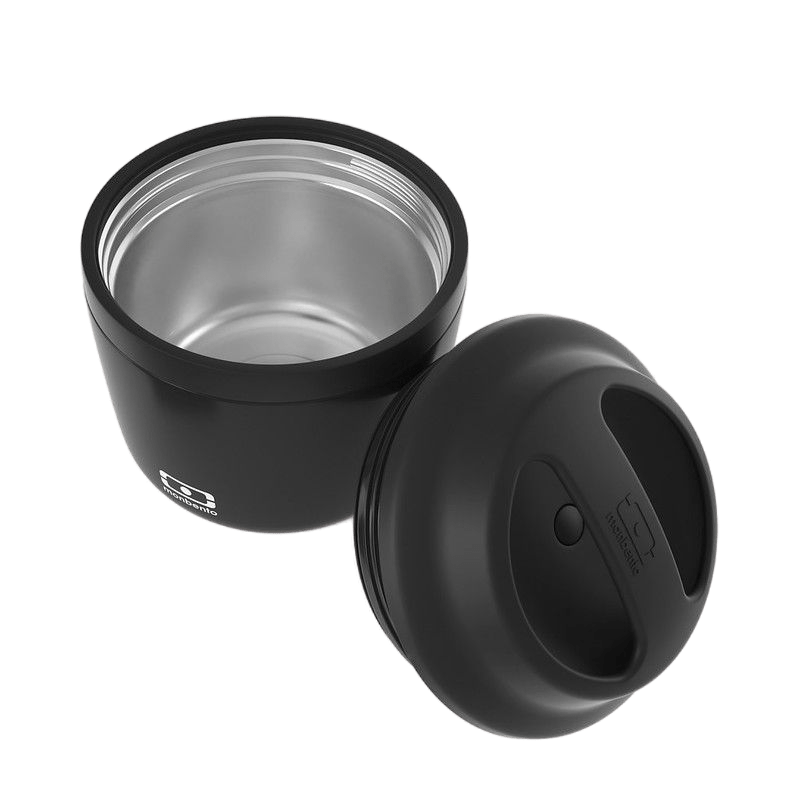 Thermo Lunchbox  schwarz geöffnet #farbe_Schwarz
