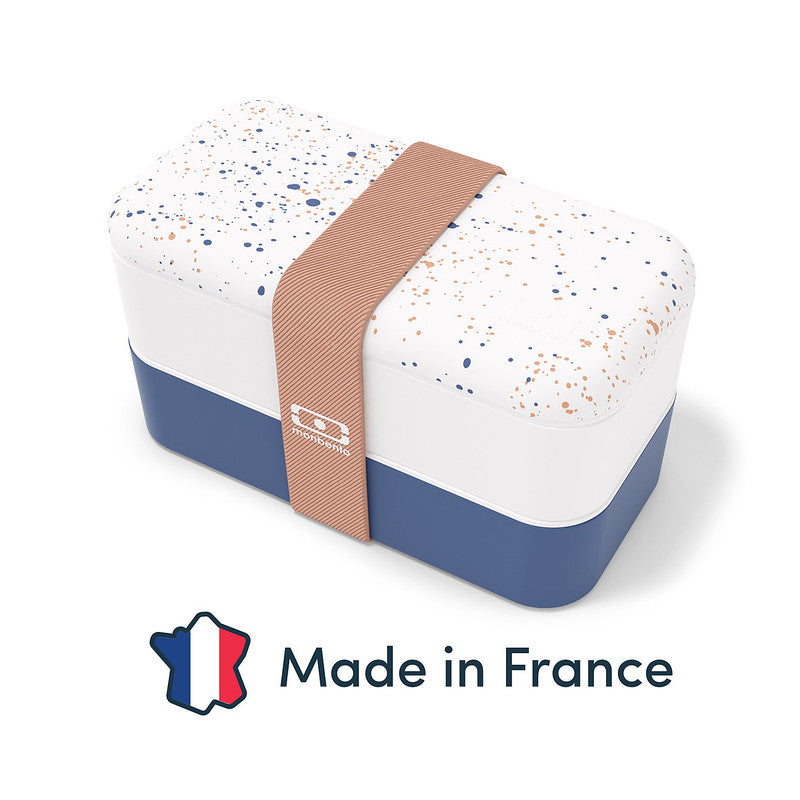 Bento Box von monbento mit Punkten #farbe_Weiß-Blau