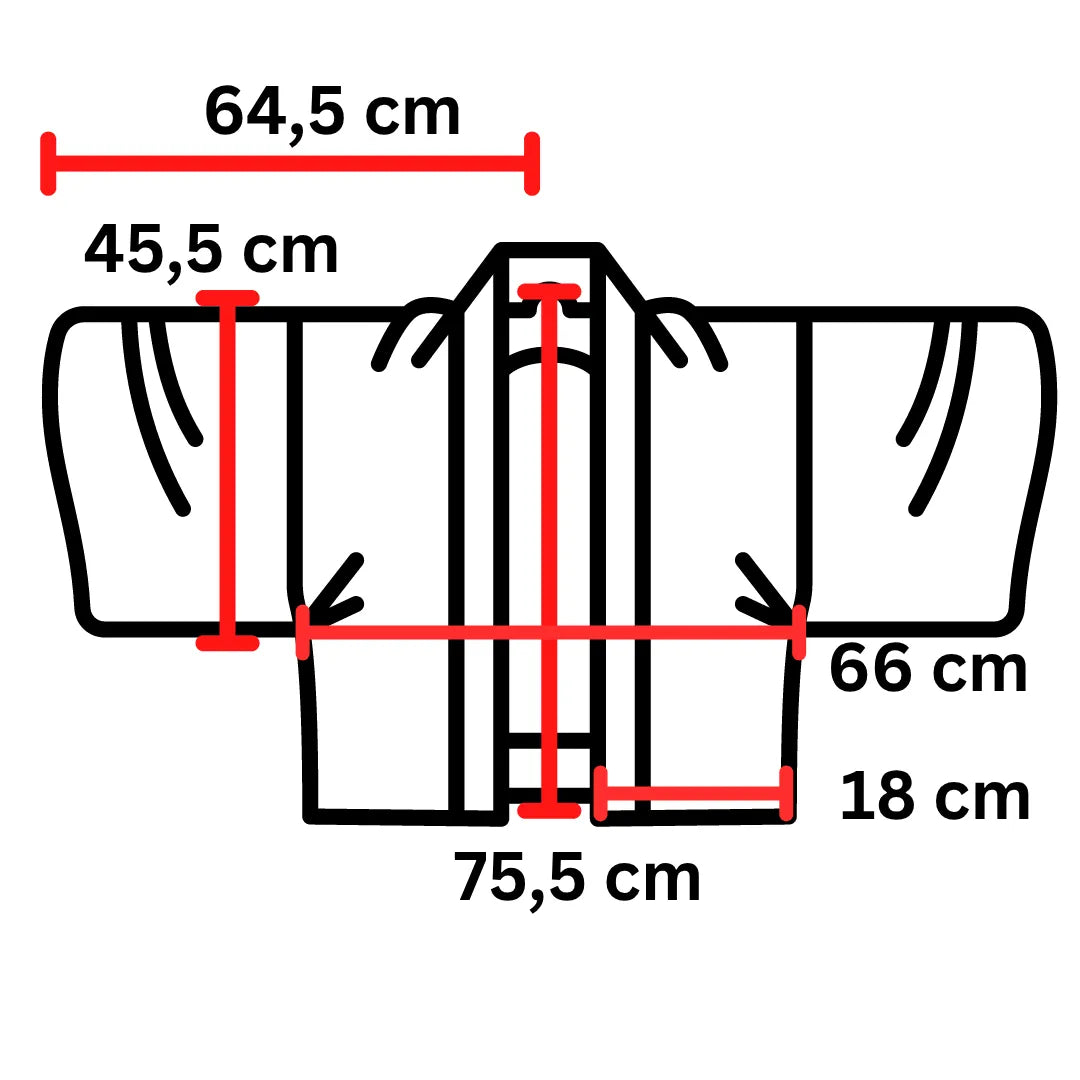 Maßdiagramm des Vintage Haori