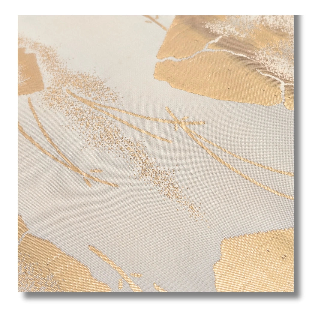 Vintage Maru Obi Elfenbein mit goldenen Akzenten