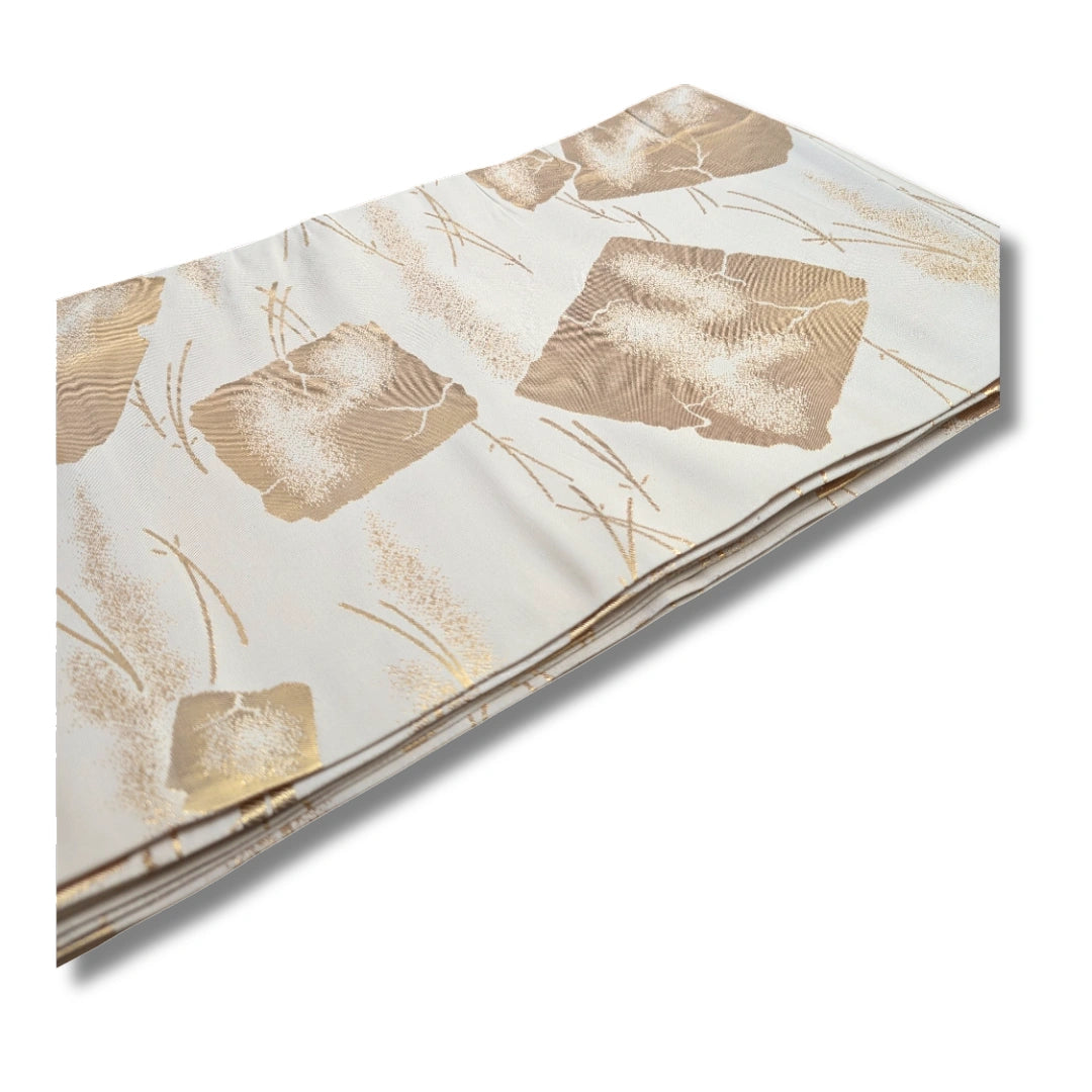 Vintage Fukuro Obi Elfenbein mit goldenem Muster