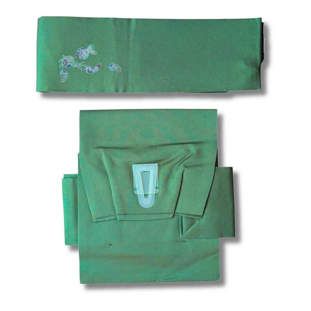Vintage Taiko Musubi Obi Set Grün