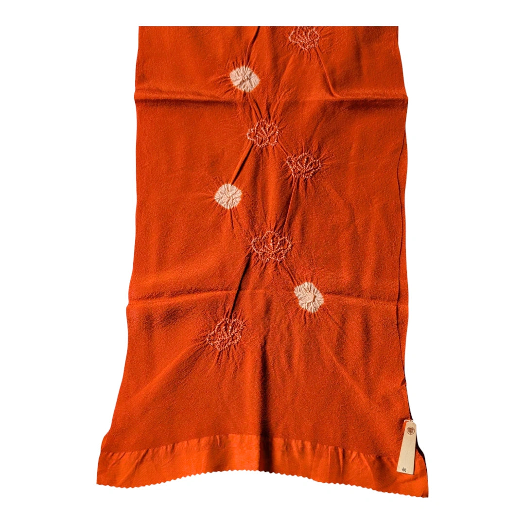 Obiage aus Seide Orange Shibori ungetragen