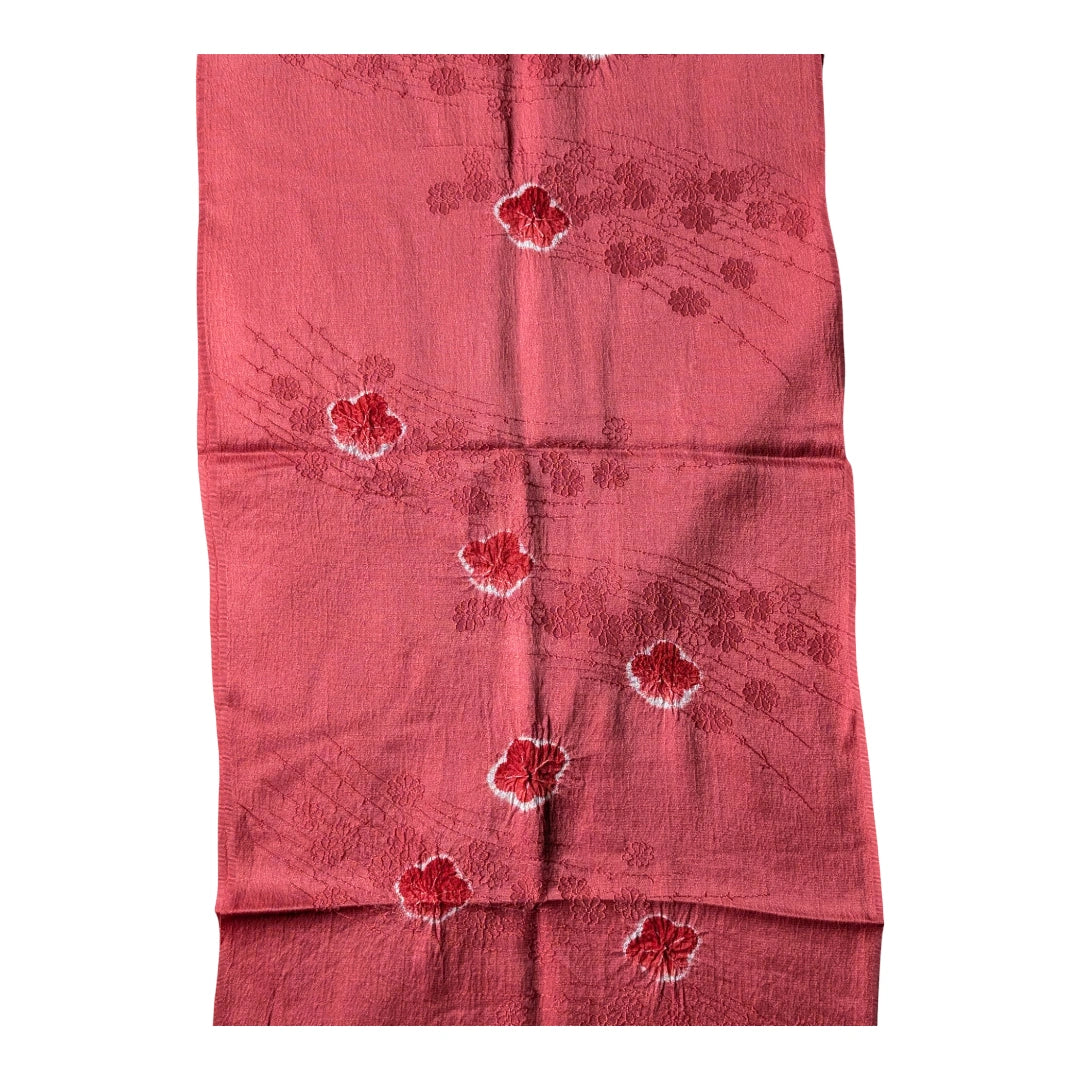 Obiage aus Seide mit Shibori Blüten
