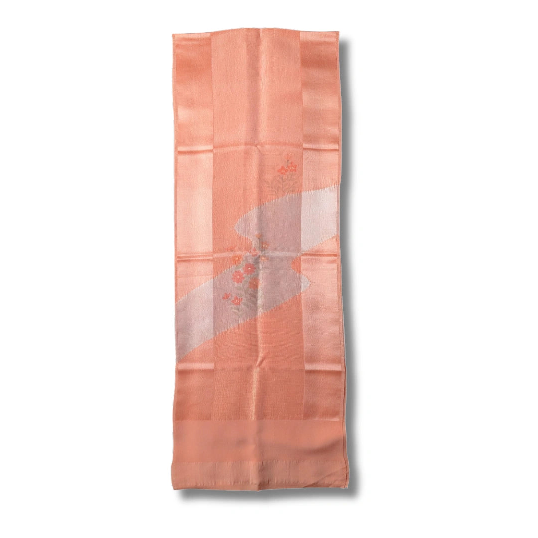 Obiage aus Seide Apricot Blumen