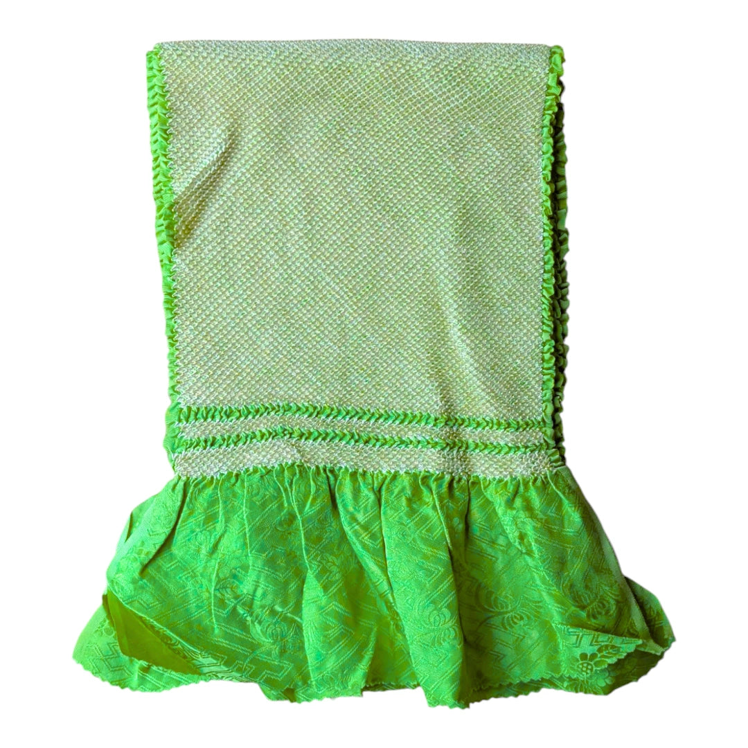 Obiage aus Seide in Hellgrün Shibori