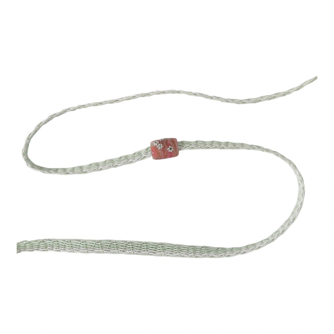 Vintage Obijime Mintgrün mit Obidome in Rosa