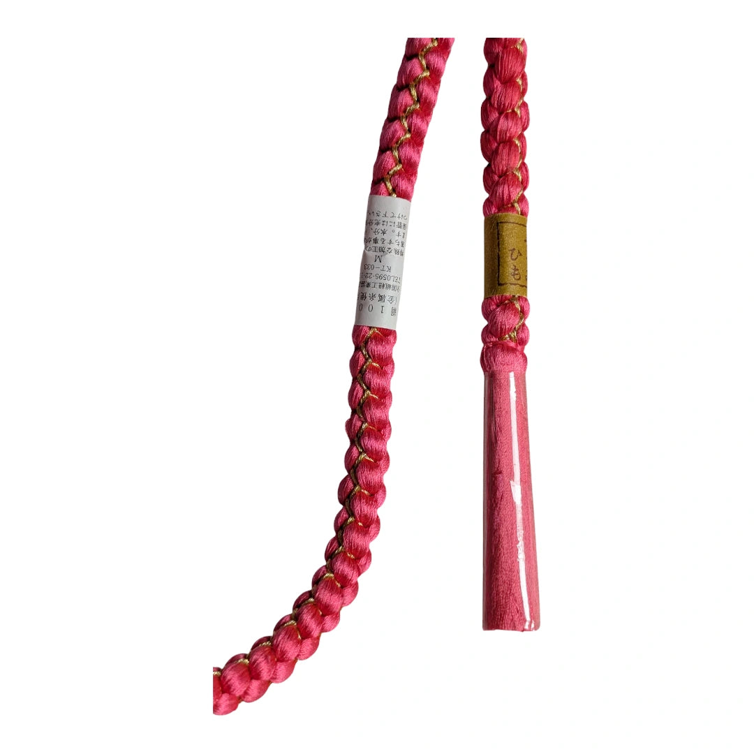 Obijime aus Seide mit Perlen & Goldfäden – Pink, Blau & Gold