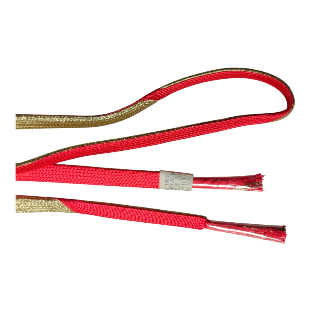 Vintage Obijime Rot und Gold unbenutzt