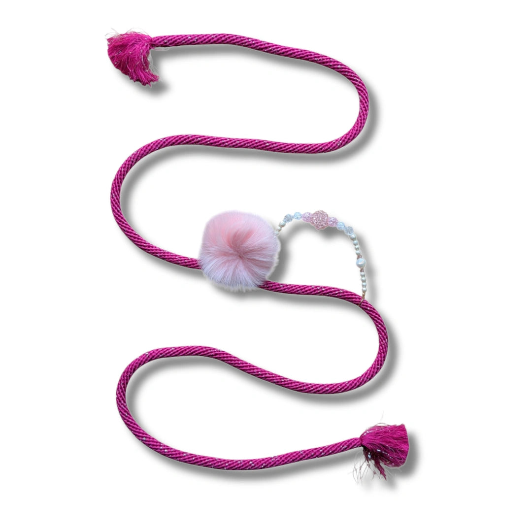 Obijime aus Seide mit flauschigem Pompon