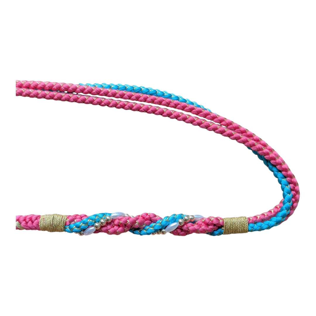 Obijime aus Seide Pink-Hellblau Neu