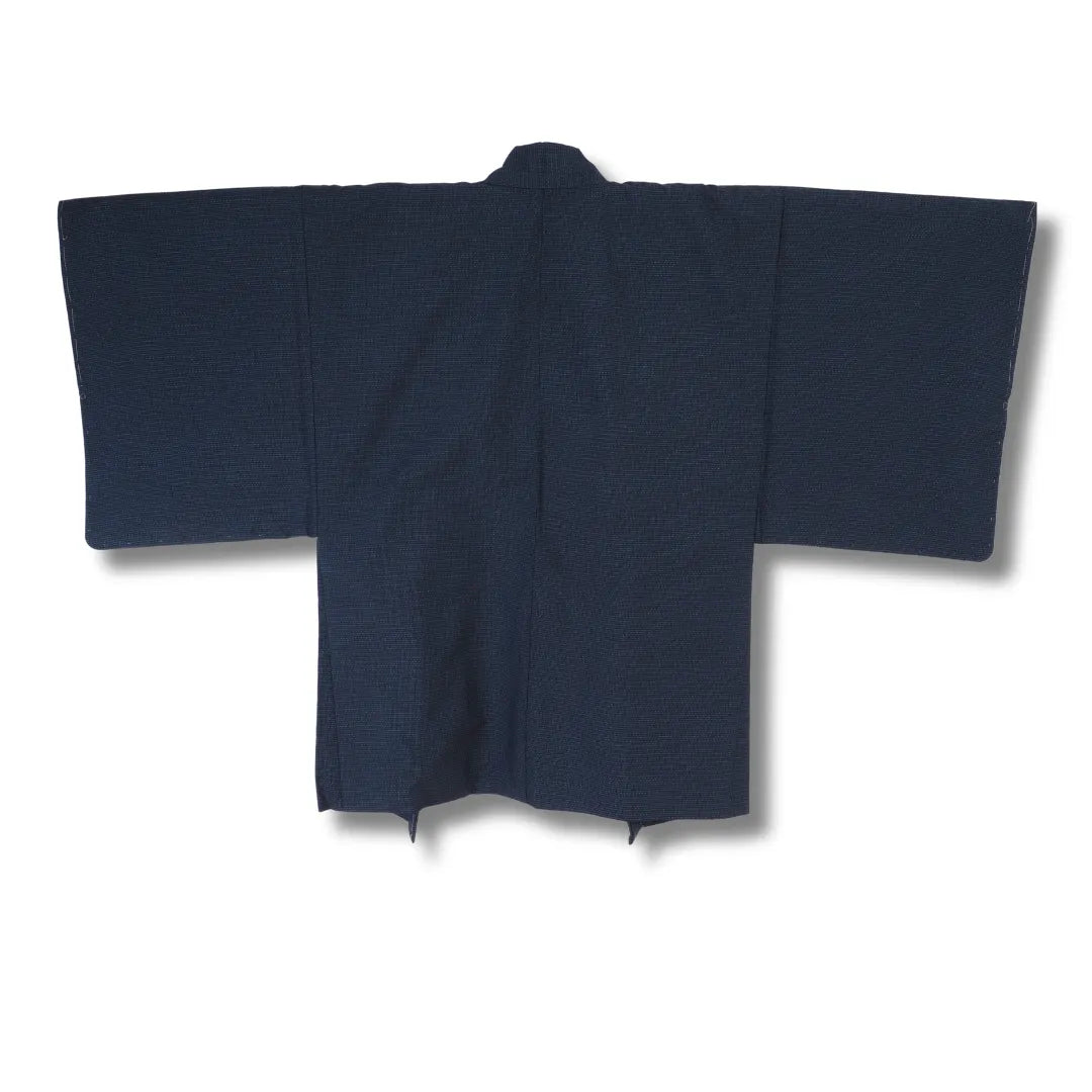 Vintage Herren-Haori in Dunkelblau, Rückansicht