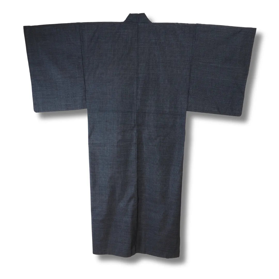 Rückansicht des blaugrauen Herren-Kimono