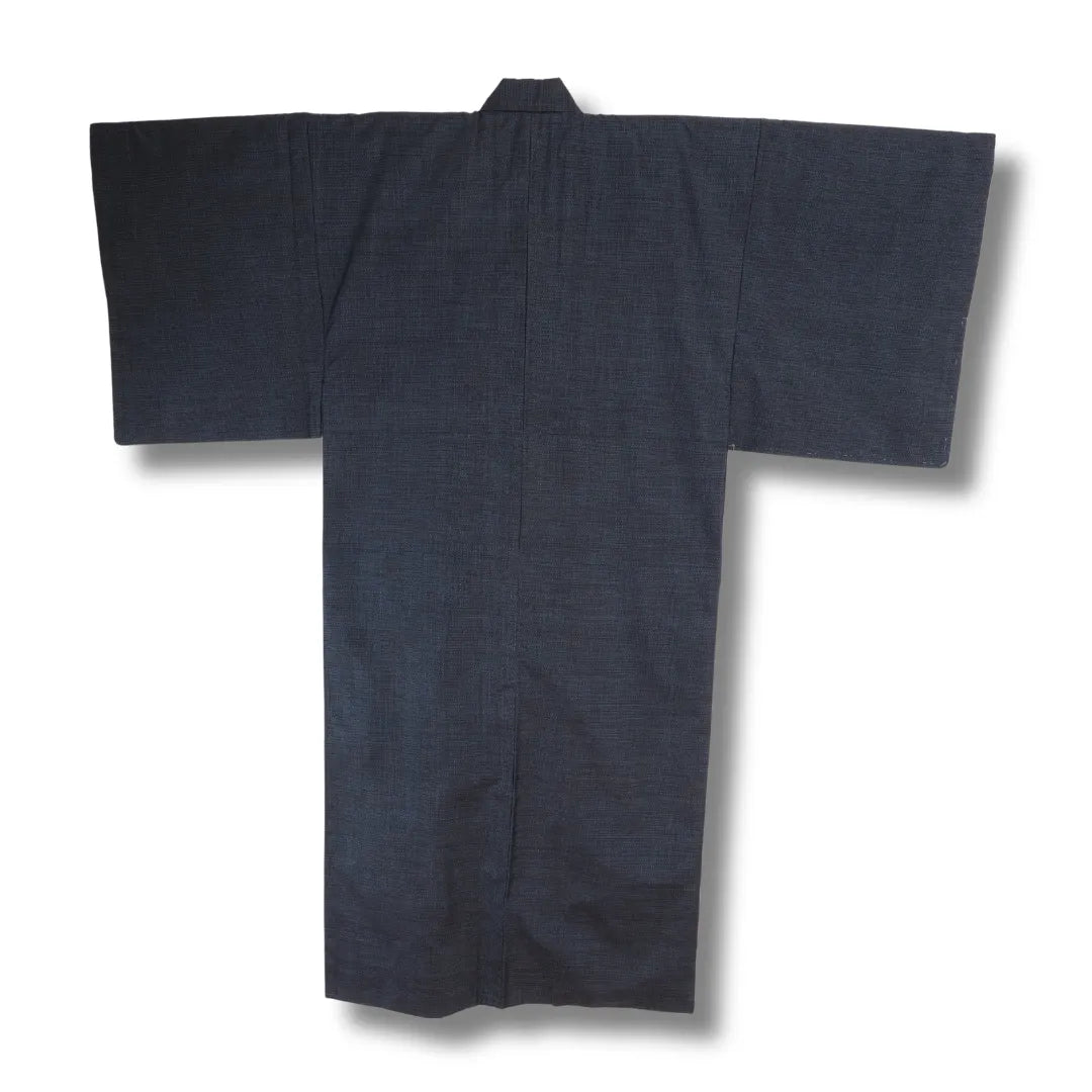 Rückansicht des blaugrauen Vintage Herren-Kimono