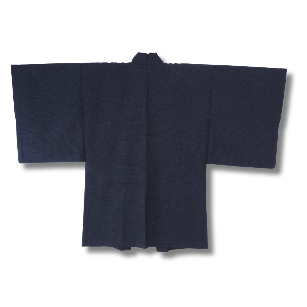 Rückansicht des dunkelblauen Vintage Herren-Haori