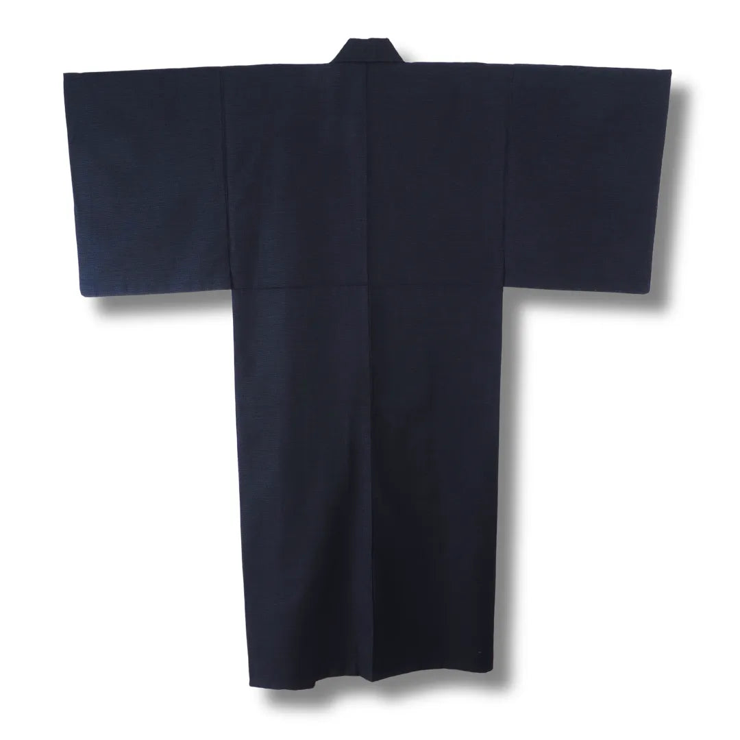Rückansicht des dunkelblauen Vintage Herren-Kimono