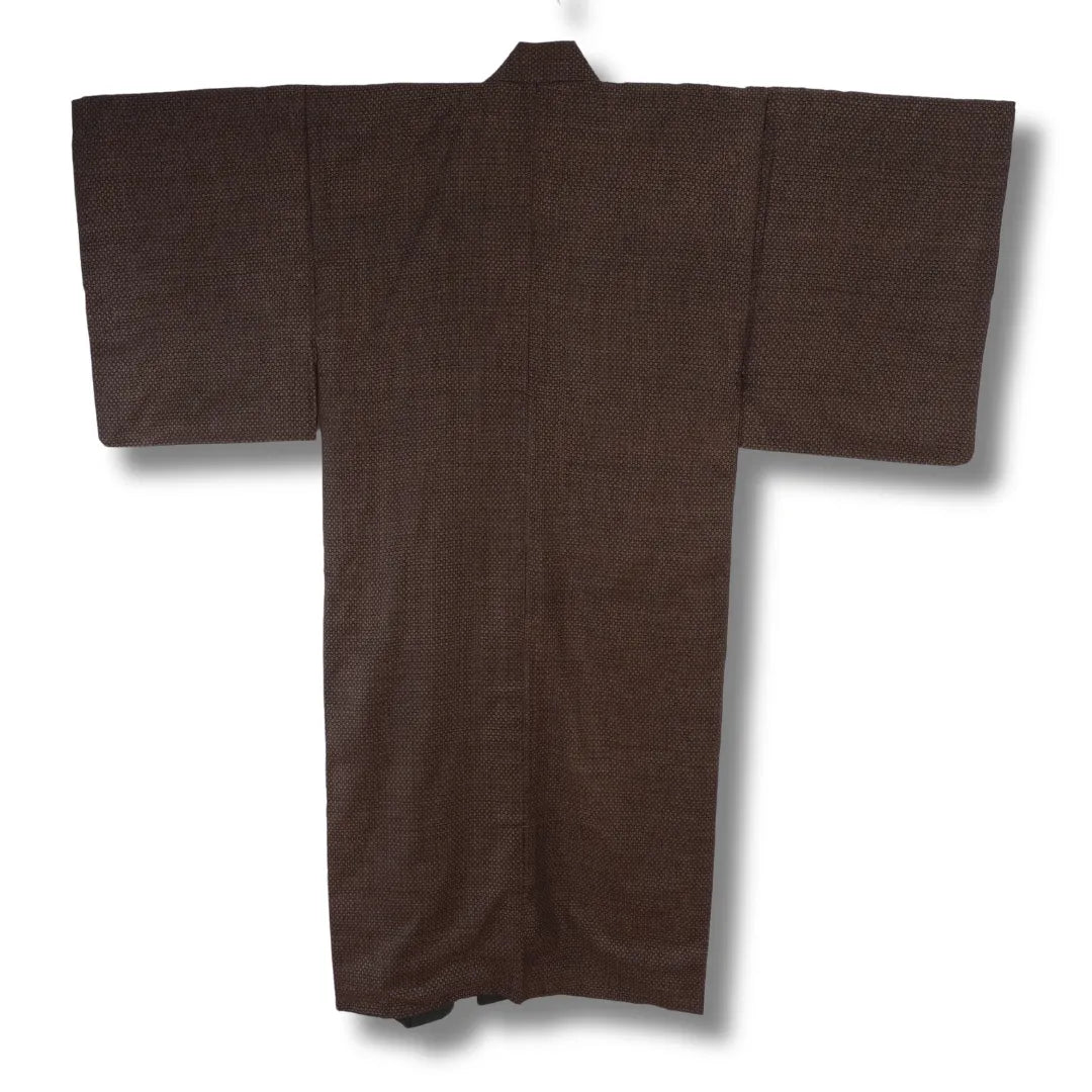Rückansicht des dunkelbraunen Vintage Herren-Kimono